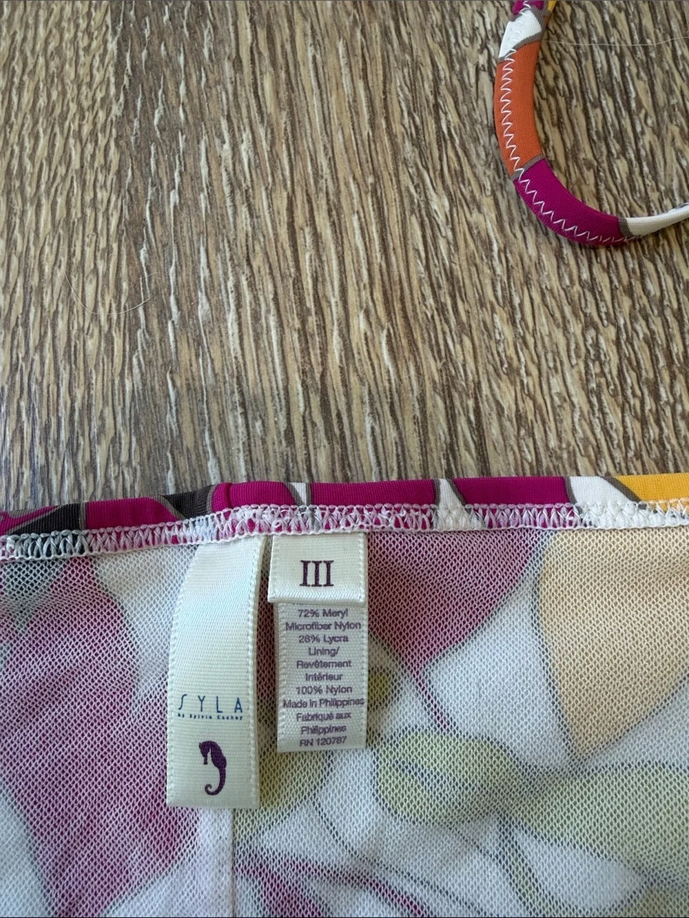SYLA Floral Tie-String Bikini Set - Yellow & Multicolor women’s size III - Picture 2 of 7